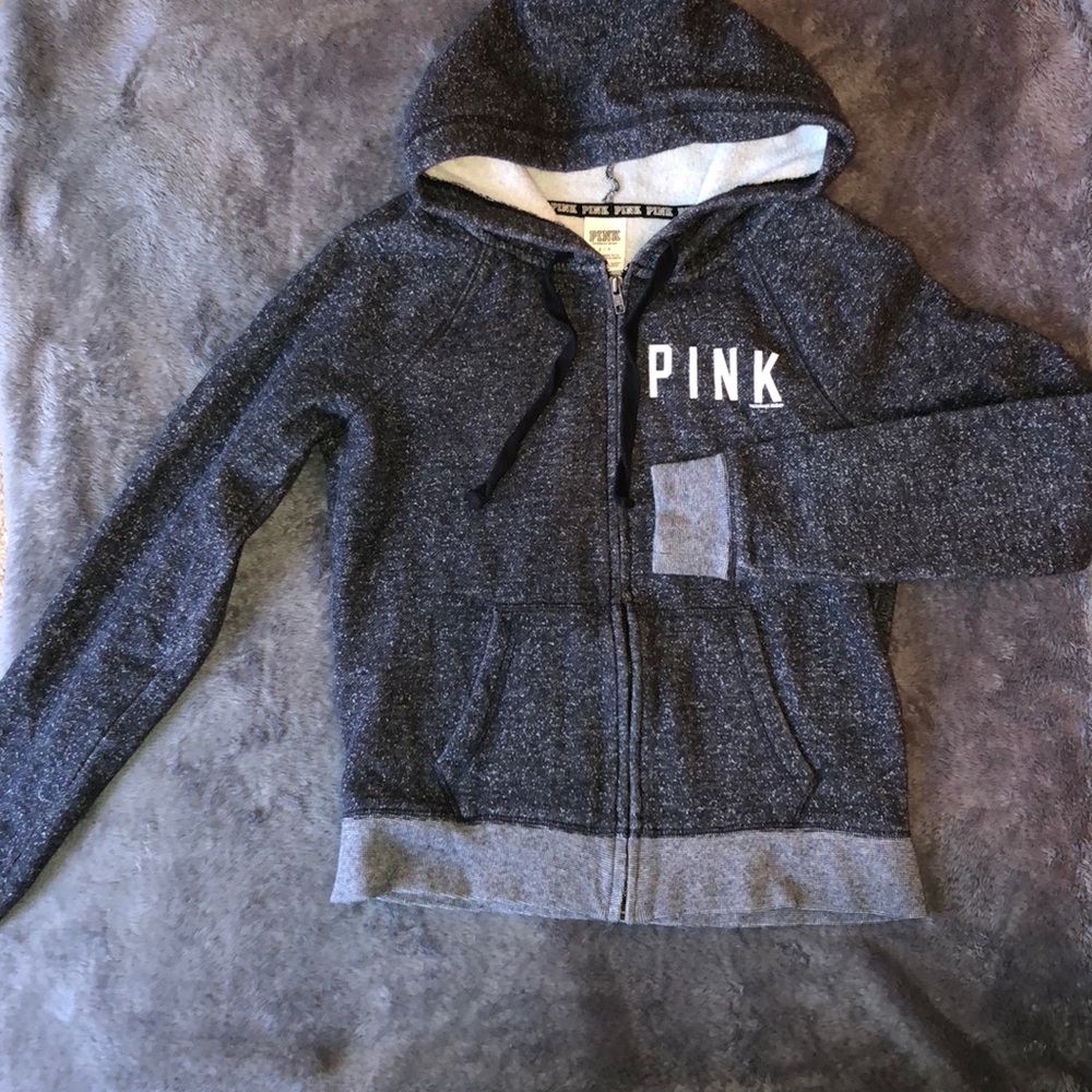 Charcoal color Pink zip-up
